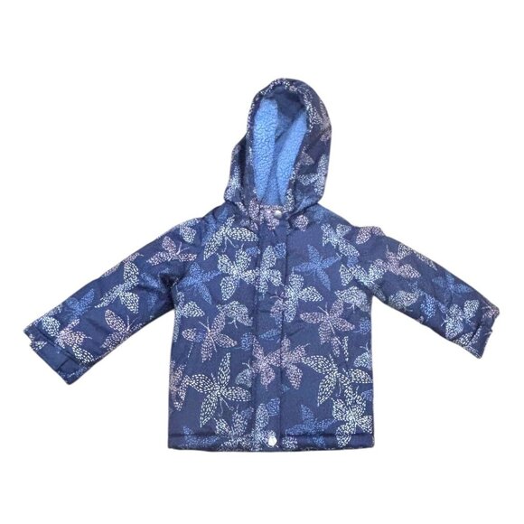Osh Kosh B Gosh Girls Winter Jacket Snow Bib Set Blue Floral Pattern Snow Suit 3 - Picture 3 of 8